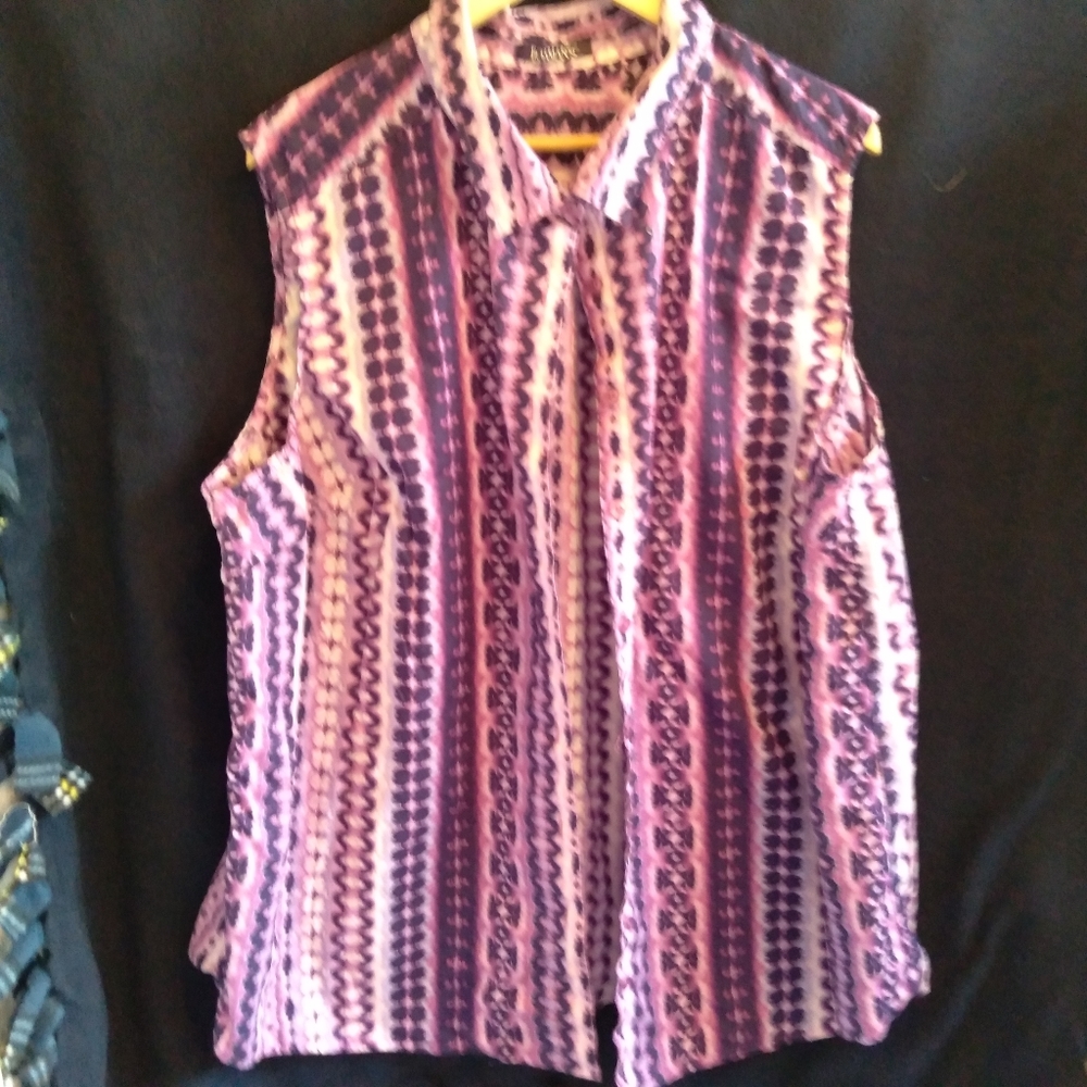 Roaman's Purple & White Sleeveless